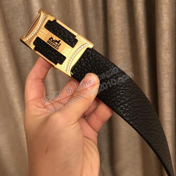 HERMES皮帶 雙面頂級頭層牛皮 愛馬仕男士腰帶  hgh1908